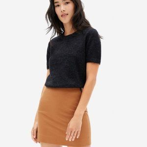 Everlane Alpaca Sweater Tee in Heathered Black M